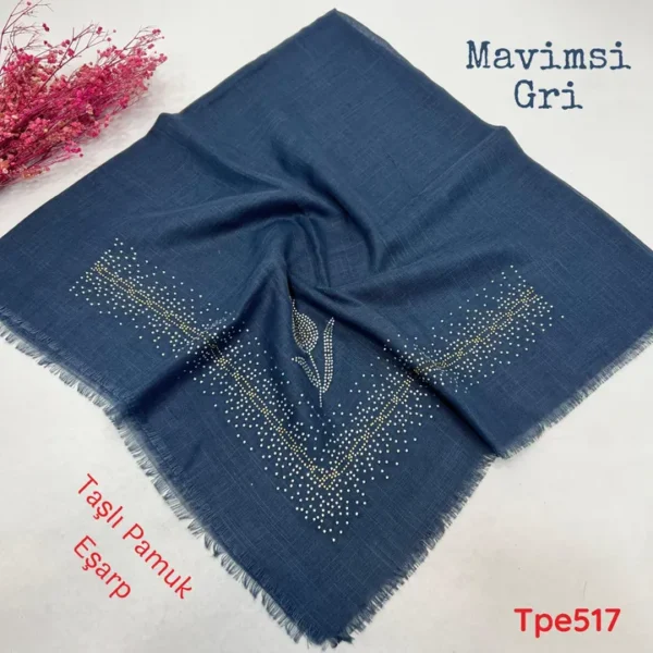 KA-085 Taşlı Pamuk Eşarp
