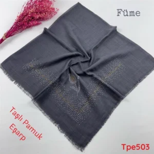 KA-094 Taşlı Pamuk Eşarp